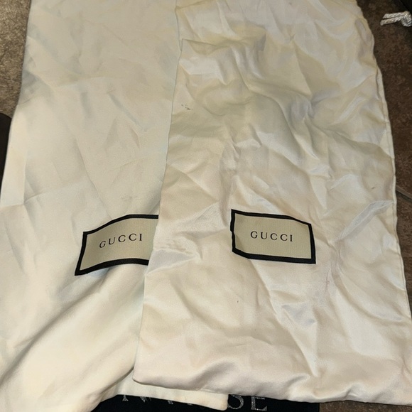 GUCCI Ivory Satin Shoe Storage Travel Dust Bag Drawstring 17.5" x 8" - Picture 1 of 1